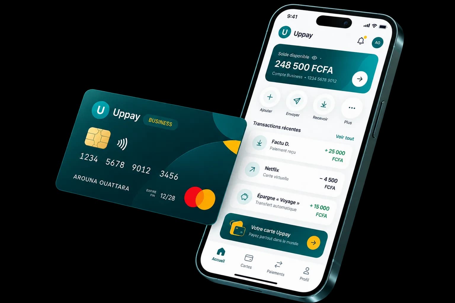 Téléphone et carte business Uppay